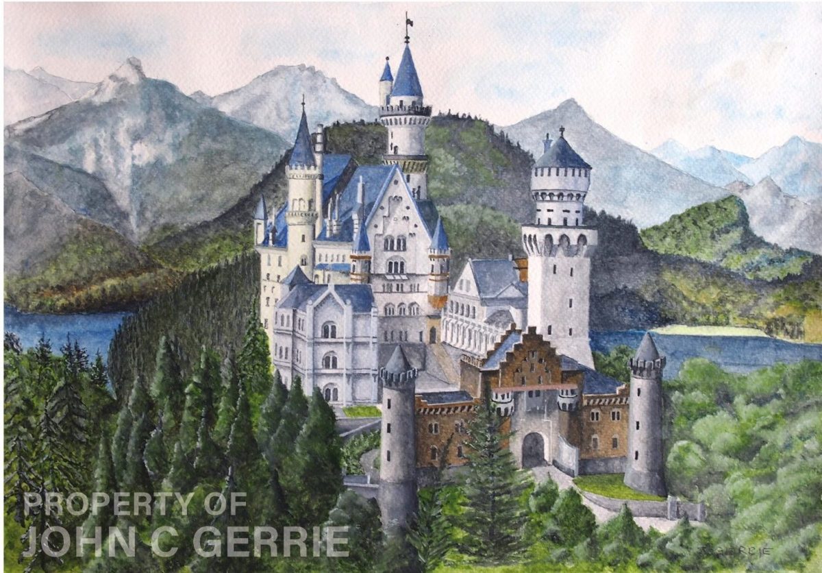 Neuschwanstein Castle in Dominant Perspective