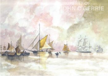 Becalmed Sailing Boats on the Thames