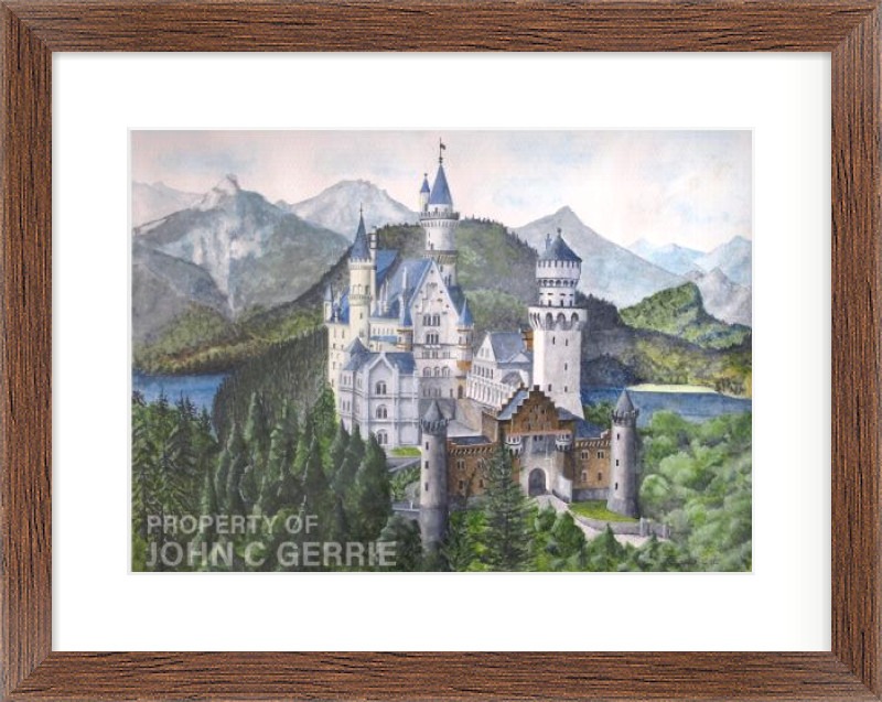 Neuschwanstein Castle in Dominant Perspective | John Gerrie Artwork ...