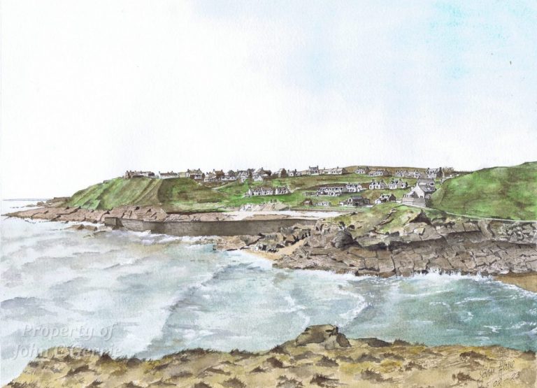 Collieston Village - a painting in the making