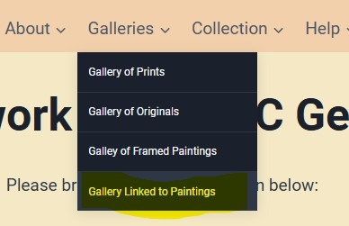 gallery menu option