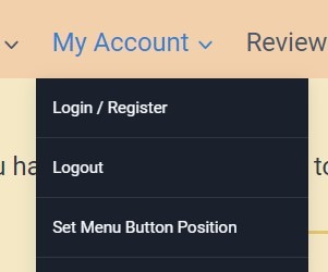Menu to Login and Control Button Position