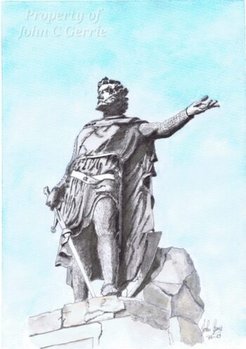 Original MRI Scanner William Wallace statue in Aberdeen