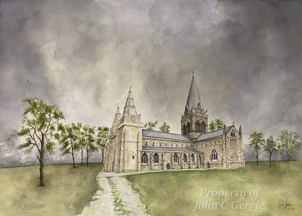 St Machars Cathedral as it would have been in 1688