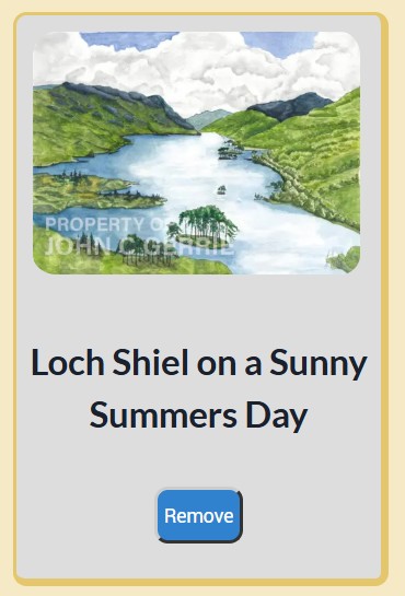 Using the Favourites Feature A typical card on the favourites page