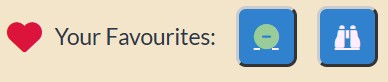 Using the Favourites Feature Image of Favourites button bar for a painting that is in your fav list